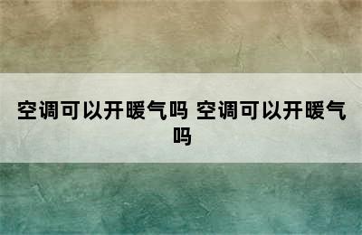 空调可以开暖气吗 空调可以开暖气吗